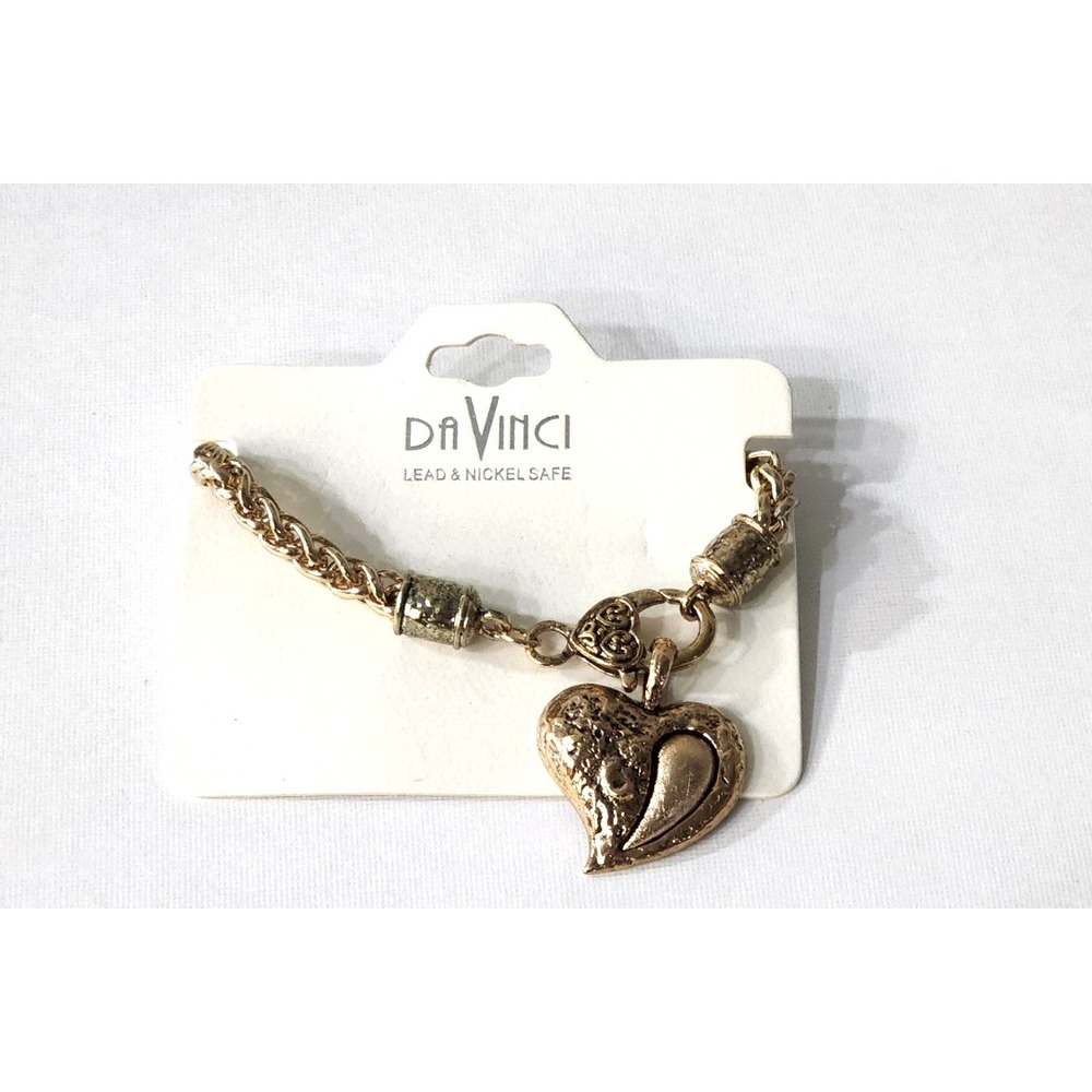 DaVinci Bronze Tone Bracelet Lead & Nickel‎ Safe Heart Shape Women's Bracelet
